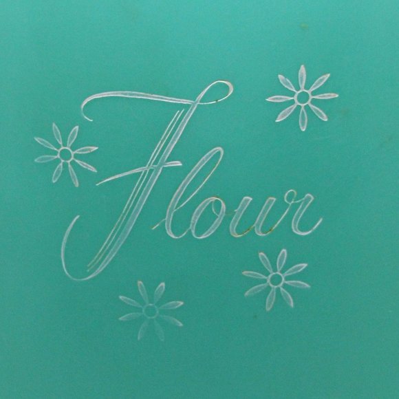 Vintage Stanley Atomic FLOUR MCM 1950s Plastic Canister in Turquoise - Picture 2 of 7